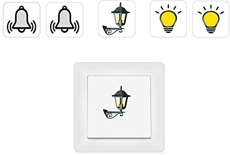 generisch 5 Stück Schalter Aufkleber Glocke Licht Symbole, Abziehbild (R23/19/3) (1,5 x 1,5 cm)