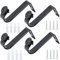 jingming 4 staffe per aste per tende da soffitto, supporto per asta per tende, colore nero, supporto per asta per tende, diametro entro 22 mm