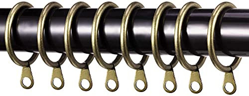 Large Curtain Pole Rings Antique Brass 30mm Internal Diameter Strong Metal Curtain Rings Hanging Sliding Eyelet Hooks For Curtain Rods Pack of 48