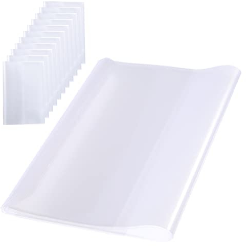LdawyDE Heftumschlage A4 Transparent, Hefthüllen A4 Transparent, Buchumschläge Schulbücher für Workbooks, Aus PVC, Gute Flexibilität, Verstellbare Weite, Wasserdicht, für Schule, Büro (10 Stück)