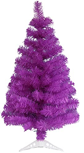 Lila künstlicher Weihnachtsbaum-Weihnachtsbaum mit PVC-Bein-Stand-Basis-Feiertagsdekoration,2ft