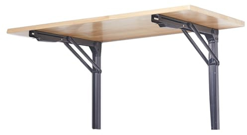 Ultrawall Wall Mounted Folding Workbench, Heavy Duty Foldable Work Table, Collapsible Desk for Workshop, Garage, Office, Home, Holds Up to 550 lb, 47.2