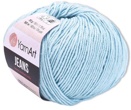 Frida's Wollhaus YarnArt 50 g Jeans Stricken Häkeln Amigurumi Babywolle Pastellfarben 63 Farben (75 | Hellblau)