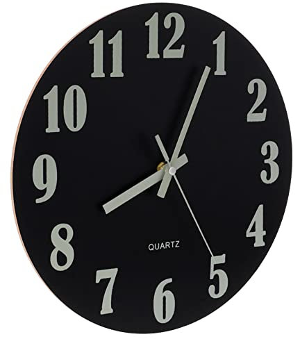 Zerodeko leuchtende Wanduhr für den einzug Uhr Schlafzimmer Quarz-Wanduhr Holzdekor