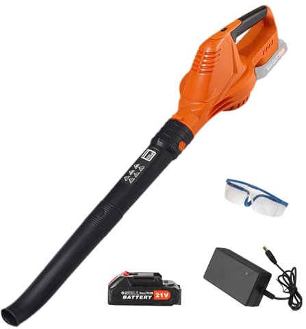 21V Souffleurs de Feuilles sans Fil, 240 km/h,180 CFM Souffleur Batterie avec 5 Vitesses, Souffleur de Jardin avec Batterie et Chargeur,pour soufflage de Feuilles,dépoussiérage (1*Batterie)
