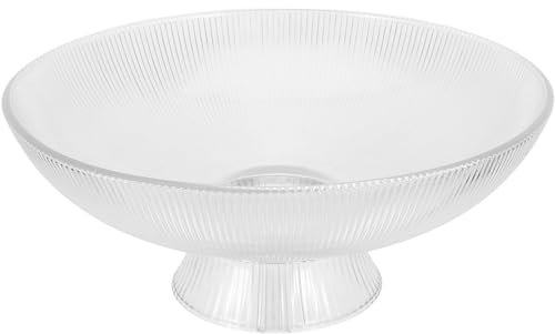 ABOOFAN Elegante Plato Para Servir Frutas Con Base De Textura Vertical Cuenco De Vidrio De Gran Capacidad Para Encimera De Cocina