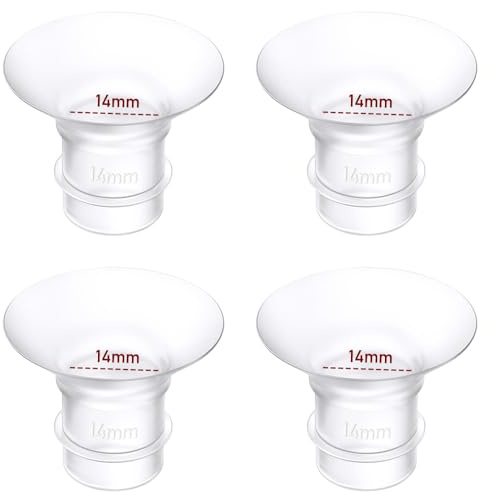 4 Stücke Flanscheinsätze 14mm für Momcozy M9/M6/M5/S12 Pro/S9 Pro/Medela/Spectra/Bellababy/Lansinoh/Elvie/Nuliie/KISSBOBO/ANWIKE 24mm milchpumpe,für 24mm Flansch/Schild der meisten Pumpen