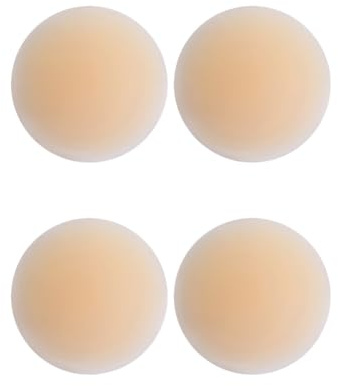 klahh 4 Pcs Women Silicone Pasties Silicone Nipple Covers Reusable Invisible Seamless Nip Cover Sticky Invisible Bra for Backless Party Dress
