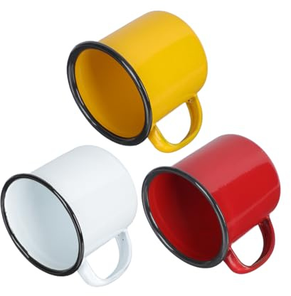 Zerodeko 3 Stück Farbiger Emailbecher Isolierte Kaffeetasse Kaffeetassen Espresso Flasche Auslaufsicherer Kaffee-reisebecher Kaffeebecher Reiseisoliert Klare Tassen Trinken Emaille