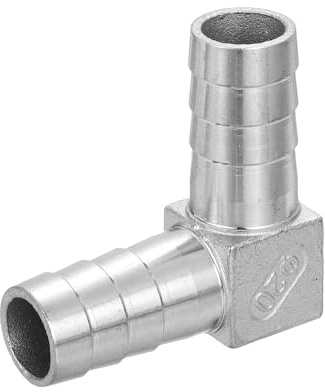 QUARKZMAN Raccord De Tuyau À Angle Droit 90 Degrés avec Embout De 20mm, Adaptateur en Acier Inoxydable 304 L pour Systèmes À Vide, Connexions Industrielles, Équipements Pneumatiques, Argenté