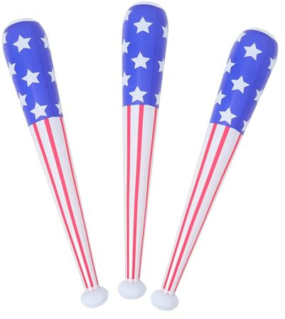 ibasenice 3stücke Aufblasbare Baseballschläger Mit Amerikanischer Flagge Große Partyspielzeuge Für Deko Und Für Veranstaltungen