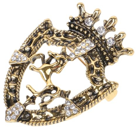 Holibanna Broche Vintage Couronne Homme En Métal Couleur or Ancien, Épingle Décorative Pour Costume Et Fête, Accessoire Rétro Élégant Taille Petite