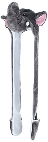 Warmhm 1 Stück Simulation Tierhut Kaninchen laufende Mütze Party Hase tiermütze hutschachtel ohrringhalter diehüte ohrstulpen Neuheit Plüschhut Plüschmütze Gehörschutzmütze Polyester Grey