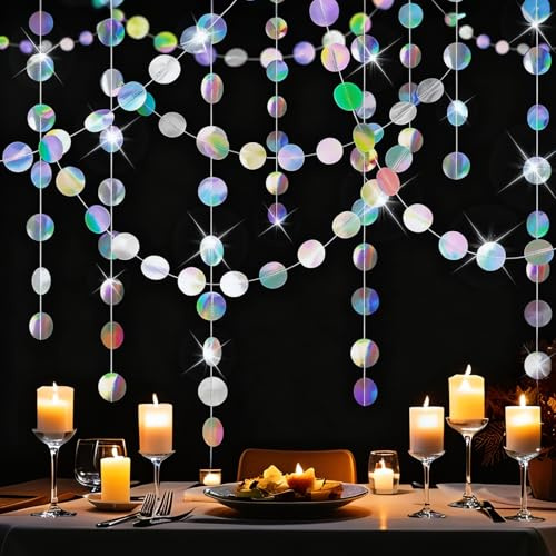 Luftschlangen Geburtstag, 2 Stück 4m Runde Girlanden, Bunte Partydeko Für Geburtstag, Hochzeit, Weihnachten Und Feiern