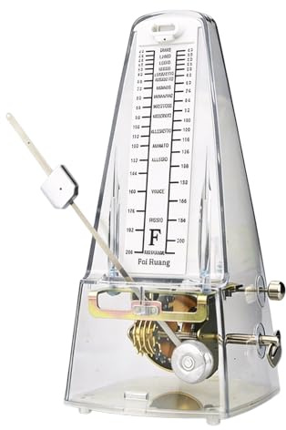 87 × 201 × 110 mm. Metrónomo mecánico: mecanismo de metal metrónomo transparente, máquina rítmica universal para música adecuada para piano, violín, teclado, bajo, guitarra Guzheng tambor Qinge
