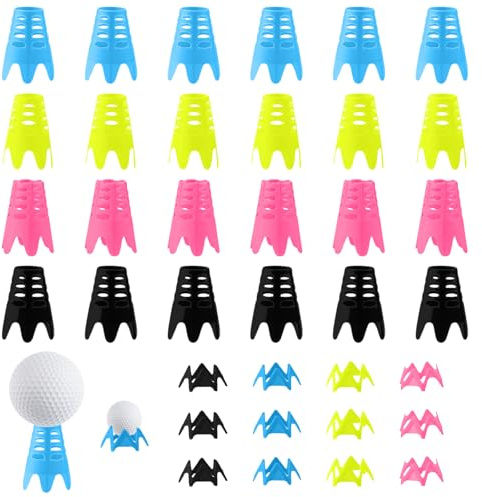 Rusokufo 36 STK Wiederverwendbare Plastik Golf Simulator Tees, Indoor Matte Tees, Golfplatzgeräte Zubehör für Übungsrasen & Driving Range