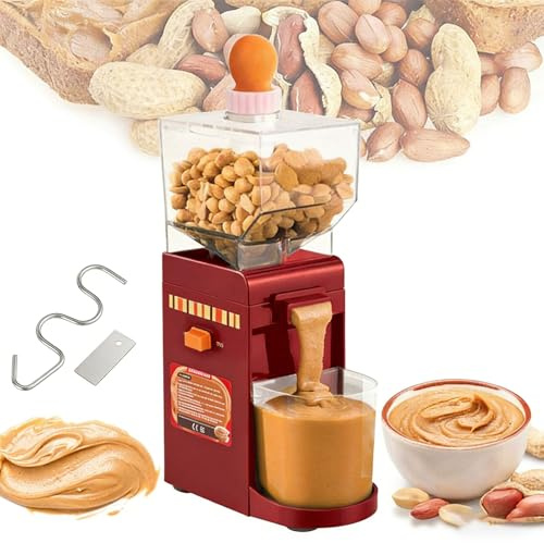 Macchina Elettrica per Burro di Arachidi, Tritanoci Commerciale da 500ml, per Arachidi/Anacardi/Mandorle/Nocciole/Noci