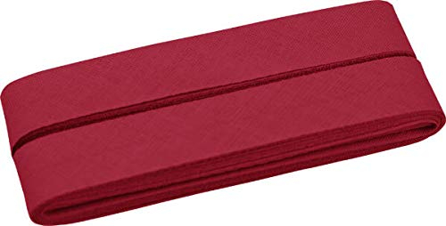 Unifarbenes Schrägband, Baumwolle, vorgefalzt, 20 mm breit - 2 Packungen á 5 Meter, Rot