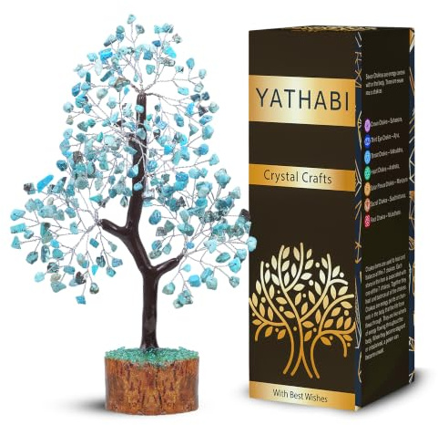 Türkis Steine,Kristallbaum,Edelstein,Stein Bonsai Baum,Feng Shui Dekor,Kristall Geldbaum,Kristall Baum des Lebens Dekor,Chakra Baum,spirituelles Geschenk,Gute Tischdekoration,Kristall Energie ..