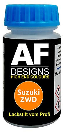 Alex Flittner Designs Pennarello per ritocchi compatibile con Suzuki ZWD Flame Orange Perl Metallic smalto ad asciugatura rapida vernice per ritocchi vernice per auto
