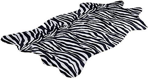 GUOCU Kuhfell Teppich Rutschfester Kunstfell Bereich Teppiche Cowhides Teppich Wohnzimmer Carpet Zebra Muster Leopard Bodenmatte Sofa Matte Super Weicher Bettvorleger für Schlafzimmer B 140x160CM