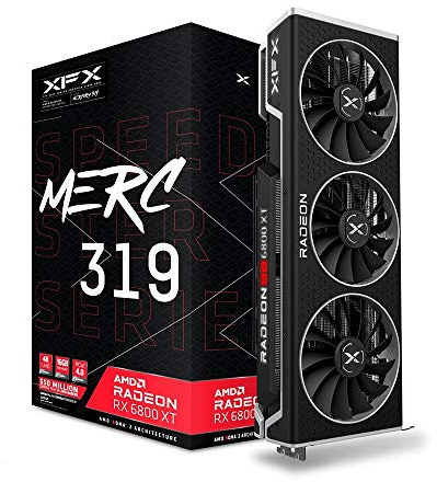 XFX Speedster MERC319 Radeon RX 6800XT Black 16GB GDDR6 HDMI DisplayPort USB-C PCIe 4.0 Gaming Graphics Card RX-68XTACBD9