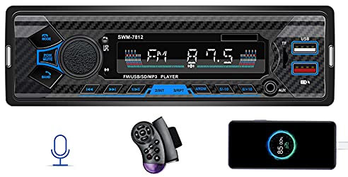 Bluetooth Single Din Auto-Stereoanlage für Auto, 17,8 cm Universal-Autoradio-System für Auto, Aftermarket-Autoradio, 1 DIN-Autoradio,SWC/Subwoorf/BT