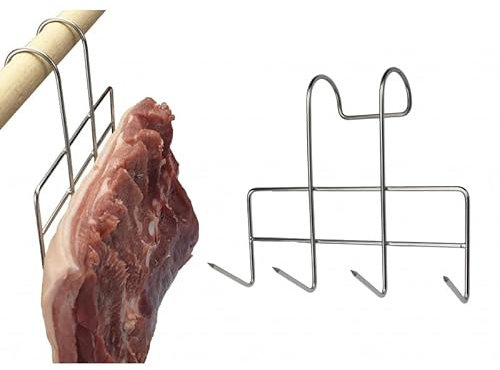 AlcoFermBrew Bacon Smoking Hooks 14cm x 5, for Chicken Fillets, for Meat, Solid Stainless Steel Construction