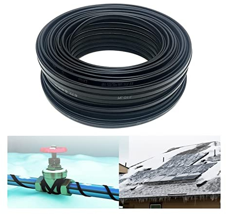 BOYUYO Heizkabel Für Selbstregulierendes Heizleitung Wasserdicht,Verwendung Für Pflanzen Im Garten Palme Winter Schutz Vor Frost,220V～230V (Color : 100m, Size : Ø12mm-30W/m)