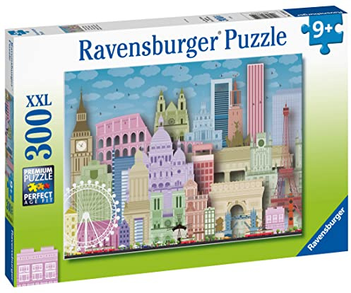 Ravensburger Barnpussel – 13355 färgglatt Europa – 300 bitar pussel för barn från 9 år