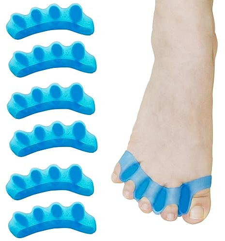 Zehenspreizer zur Korrektur Ihrer Zehen 6 Stück für 5 Zehentrennung und Entspannung, Zehentrenner für überlappende Hallux Valgus Zehen Bunionen Hammerzehen, Toe Spacer Bunion Corrector