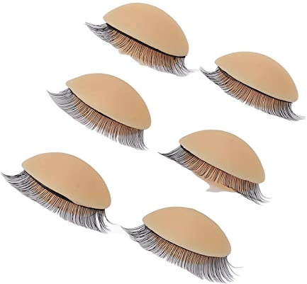 Ersatz-Wimpern-Augenlider, 3 Paar Ersatz-Wimpern-Augenlider, Anfänger-Silikon-Simulation für die Präsentation Im Geschäft (Hautfarbe)