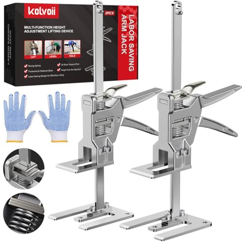 Kolvoii Labor Saving Arm Jack, 2 Pack Stainless Steel Construction Jack, Versatile and Easy to Use Hand Lifting Tools Improved Quality Lifting Device