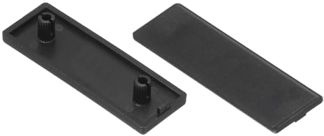 sourcing map 10 Stück Standard Kunststoff Rechteck Aluminium Profil Endkappe Schwarz 60x20mm für Trolley, Fischtankregal, Lagerregal
