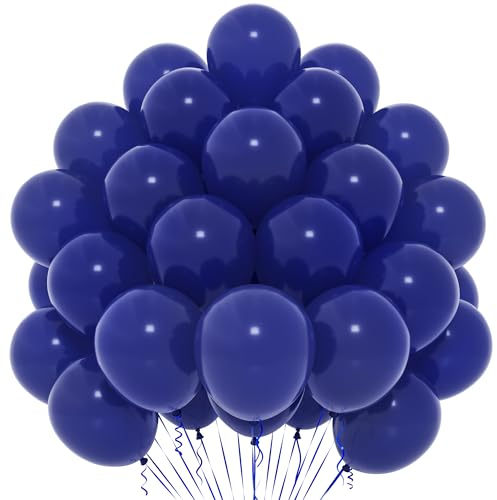Palloncini Navy 50 Pezzi 12 Pollici Lattice Blu Scuro Tema Arancione per Feste Compleanno Laurea Baby Shower Matrimonio Decorazione