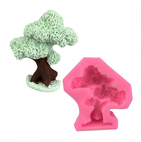 HIRAIDAI Silikon Fondant Form 2 Stück Kleine Bonsai-Baum-Silikonform Für Fondant-Kuchendekoration