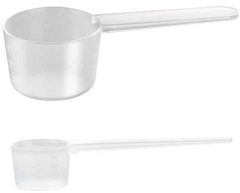 2 Pezzi Cucchiai Dosatori Trasparente in Plastica, Cucchiaio Dosatore 5 g, 20 g Grammi Misurino Misuratore di Proteine ​​del Caffè in Polvere per Misure Sperimentali in Cucina