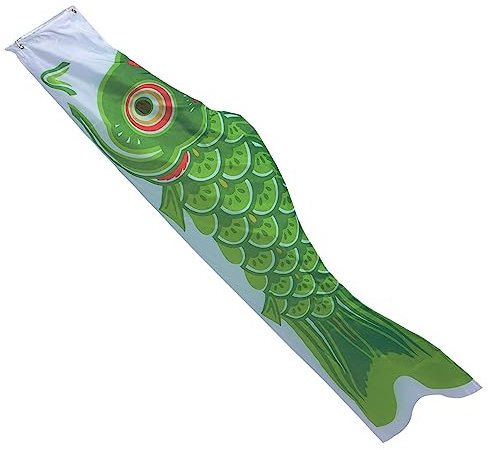 Parliky Japanischer Karpfen Windsack Dekoration Garten Outdoor Nylon 94cm Hängend Lebendige Farben Koi Flagge