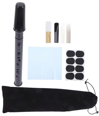 Kleiner Saxophon 1 Satz Tragbar C-dur für Anfänger Schwarz | Kunststoff, 11 Löcher, Klang Nahe Echtem Saxophon, für Kinder und Erwachsene, Bühnenauftritte