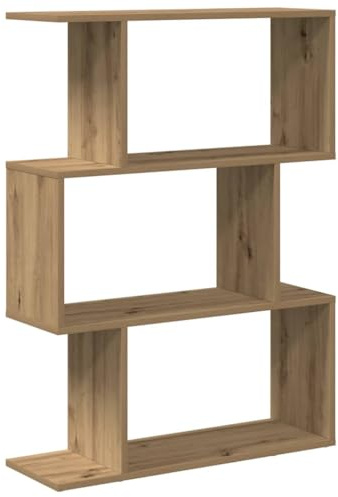 vidaXL Libreria 3 Ripiani Rovere Artigianale 70x24x97 cm Truciolato, libreria, Mobile Porta Libri, scaffale portaoggetti, Porta Libri