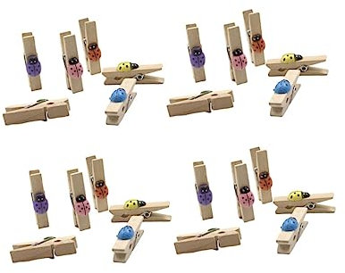 Cabilock 30 Stück Kleiner Holzklammern Fotoklammern Fotohalter Naturholz Für Selbstgemacht Fotowand Dekoration Zuhause Büro Nachrichtenhalter