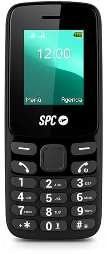 SPC Talk 2 Go – Telefono cellulare base | Schermo da 1,8 | Batteria 9 giorni | Volume suoneria 103 dB | Torcia, radio FM | USB-C e Dual-SIM | Molto compatto e leggero, colore nero