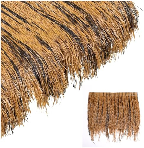 MFLCBK Tetto in Paglia di Palma Artificiali ignifugo Finta Paglia Decorativa PE ad Alta densità per Tiki Bar Gazebo Ombrellone Casa Tegole Festa Hawaiana Decorazione(Size:10pcs,Color:Brown)
