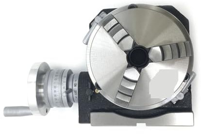 4-Inch Indexing Turntable Rotary Table with 80mm Chuck - Vertical/Horizontal Dividing Head for Milling Machines (Compatible with HV4) - Precision Engineering Tool