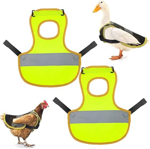 Huhn Weste,YouXiaor 2 Stück Hühnersattel Wasserdichte Hühnersattel-Sicherheitsweste für Hühner Pet Reflective Vest Huhn Henne Sattel Schürze für Haustiere geeignet für Enten Hühner Gänse
