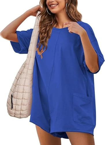 Sukiglam Jumpsuits for Women UK Summer Casual Short Sleeves Playsuit Elegant Reversible Jumpsuits with Pockets Wide Leg Short Rompers One Piece Loose Beach Playsuits