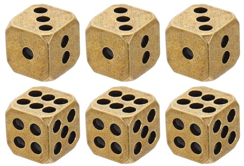 BESPORTBLE 6 stycken mässing hantverk solid kub rekvisita delikat spel lek lek liten tärning leksak