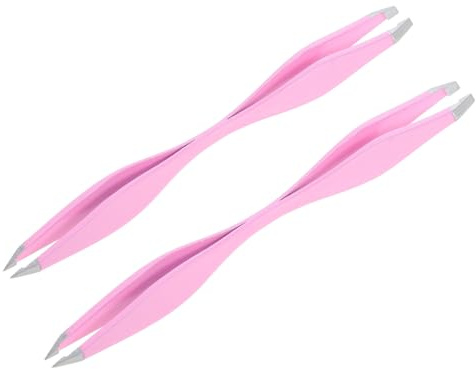 BAZEITFLOW 2 piezas Pinzas Inoxidable de Doble Cabeza para Cuidado de Cejas y Manualidades Herramienta de Precisión Portátil para Uso Casa y Viaje Diseño y Duradero