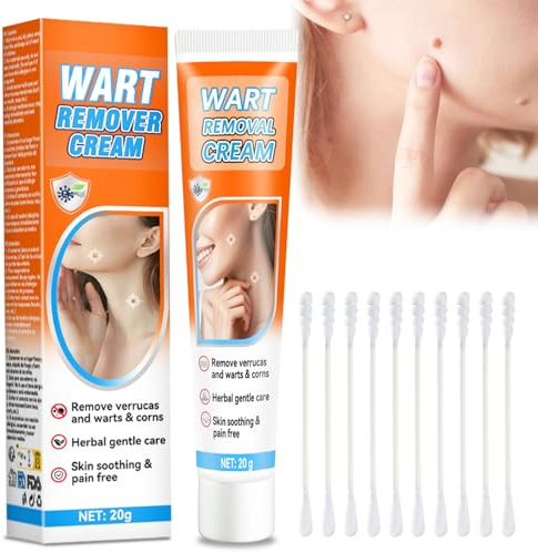 Wart Remover Cream 20g, Skin Tag Remover, Effective Verruca Treatment Corns, Moles and Calluses, Mole Removal for Body and Hand