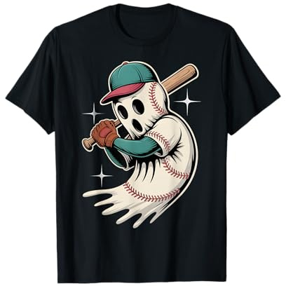 Glow Swing Baseball Fantôme Halloween Sports Design T-Shirt